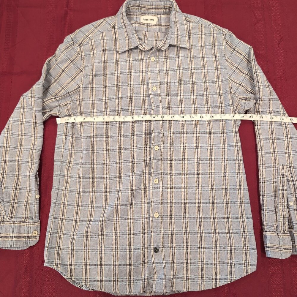 Taylor Stitch Jack Shirt Men's 42 Large Slate Plaid Oxford Heavyweight Huckberry - Picture 4 of 13